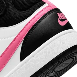 Sneakers & Athletic*Nike Girl's , Court Borough Mid 2 Sneaker - Big Kid Black/Sunset Pulse-White