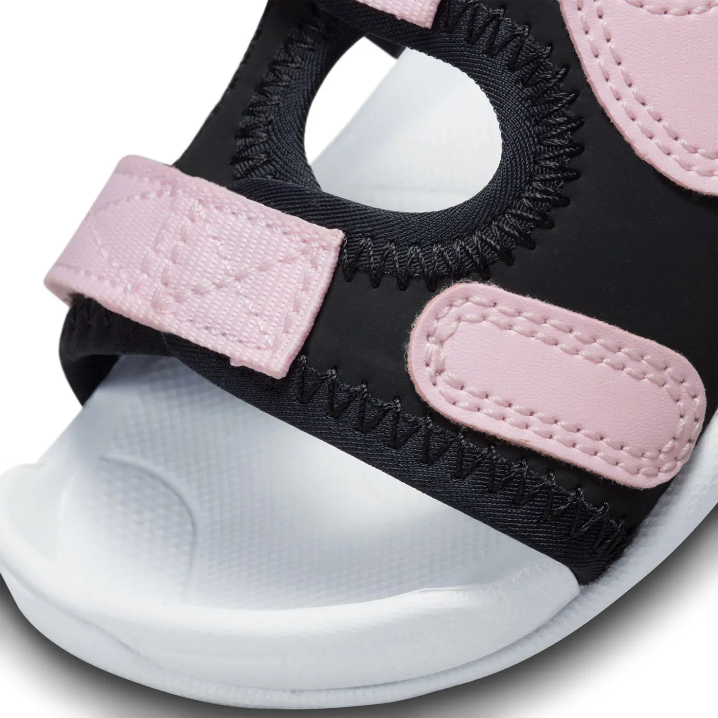 Sandals*Nike Girl's , Sunray Adjust 6 Sandal - Toddler Black/Pink Foam-White