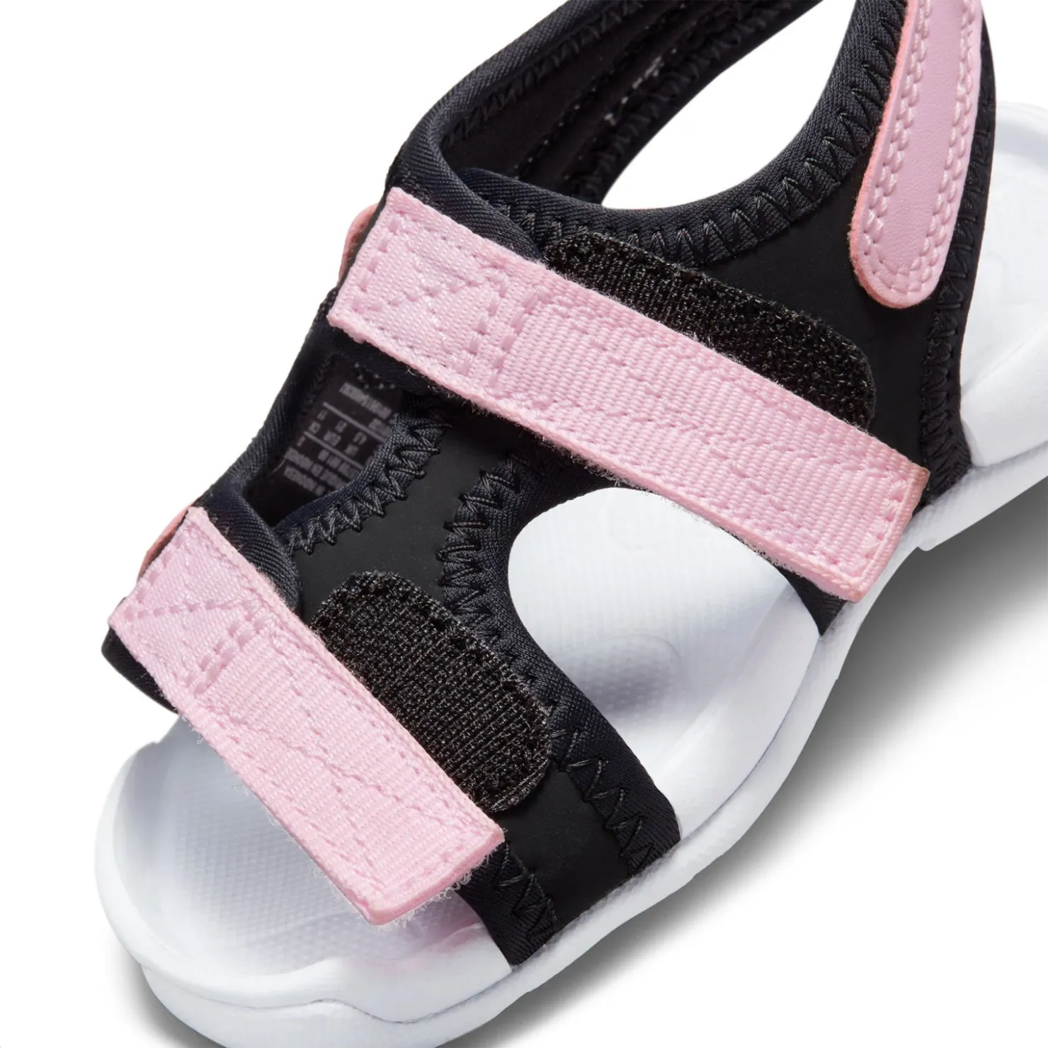 Sandals*Nike Girl's , Sunray Adjust 6 Sandal - Toddler Black/Pink Foam-White