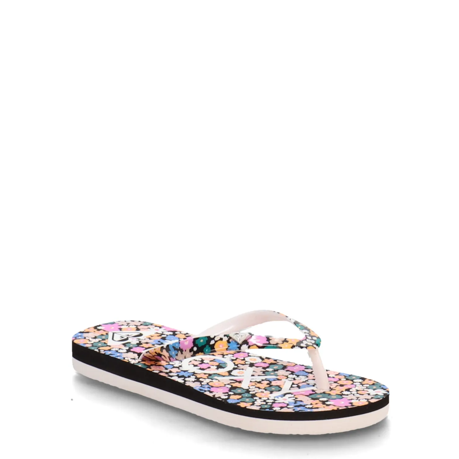 Little Kid (10.5-3)*Roxy Girl's , RG Pebbles VII Sandal - Little Kid & Big Kid Black Floral Print