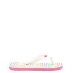 Sandals*Roxy Girl's , Tahiti VII Sandal - Little Kid & Big Kid White Pink Turquoise