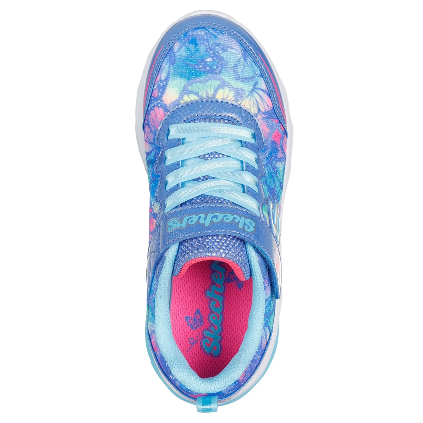 Sneakers & Athletic*Skechers Girl's , Coastline - Flutter Fly Sneaker - Little Kid & Big Kid Blue Multi