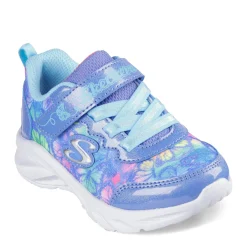 Toddler (3.5-10)*Skechers Girl's , Coastline - Flutter Fly Sneaker - Toddler Blue Multi