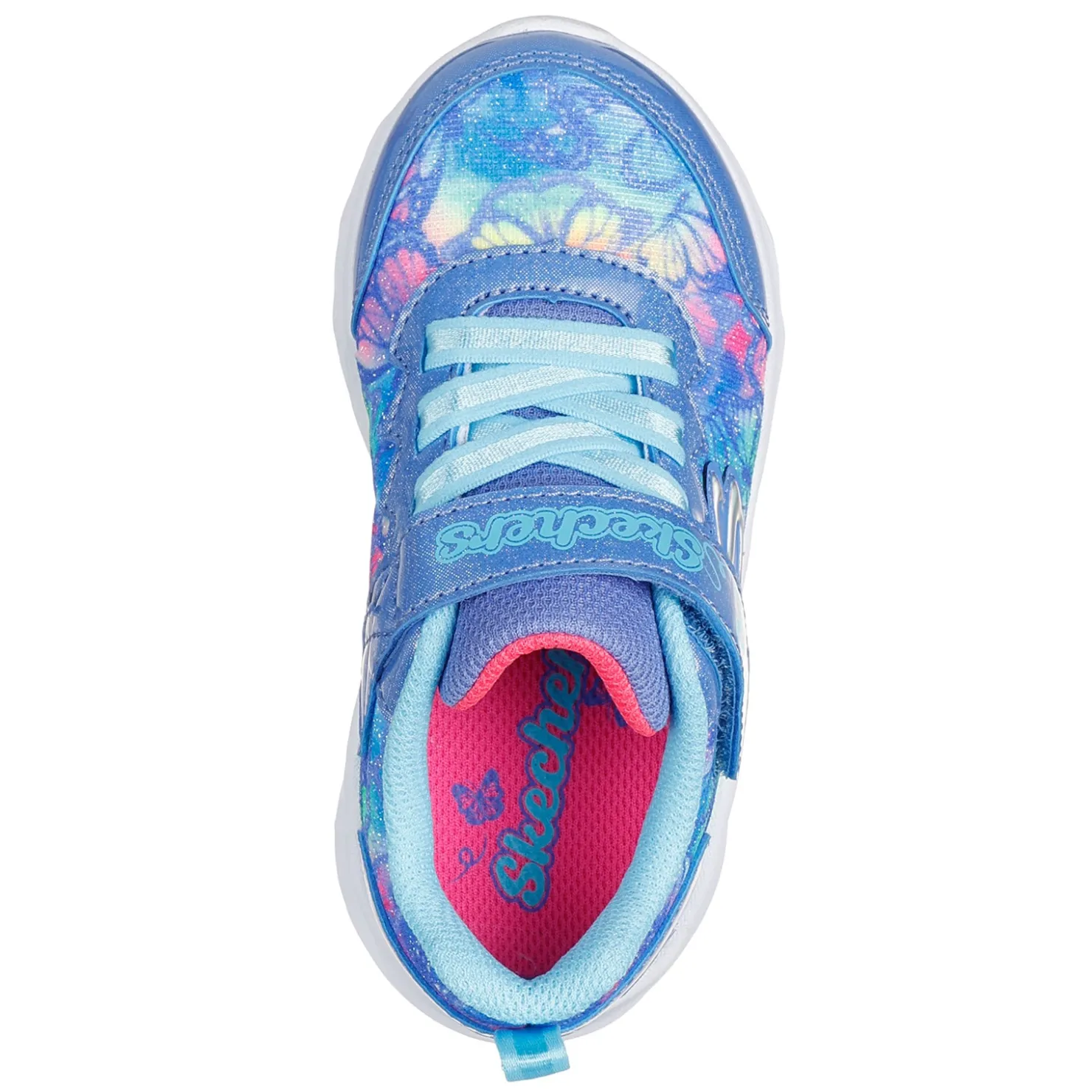 Toddler (3.5-10)*Skechers Girl's , Coastline - Flutter Fly Sneaker - Toddler Blue Multi