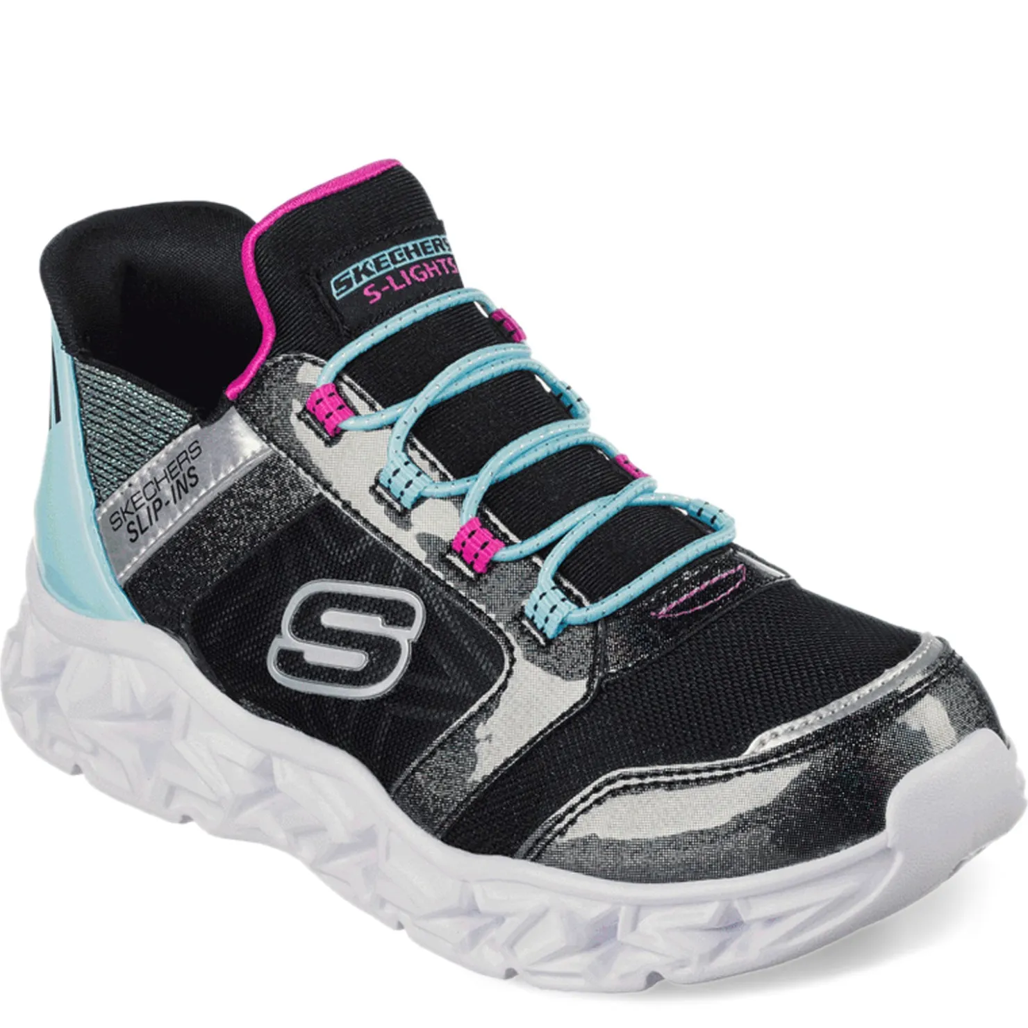 Little Kid (10.5-3)*Skechers Girl's , Galaxy Lights - Bright Cosmic Sneaker - Little Kid Black