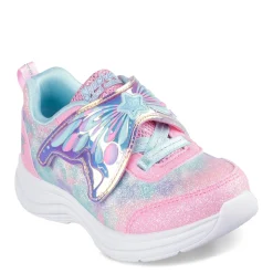 Toddler (3.5-10)*Skechers Girl's , Glimmer Kicks - Magical Wings Sneaker - Toddler Pink/Turquoise