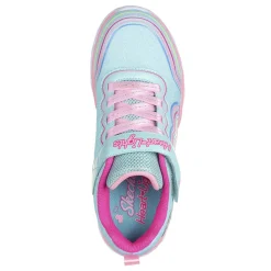 Sneakers & Athletic*Skechers Girl's , Heart Lights - Retro Hearts Sneaker - Little Kid Turquoise Multi