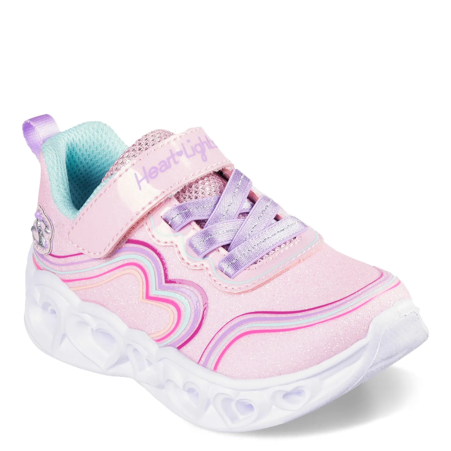 Sneakers & Athletic*Skechers Girl's , Heart Lights - Retro Hearts Sneaker - Toddler Lt Pink Multi