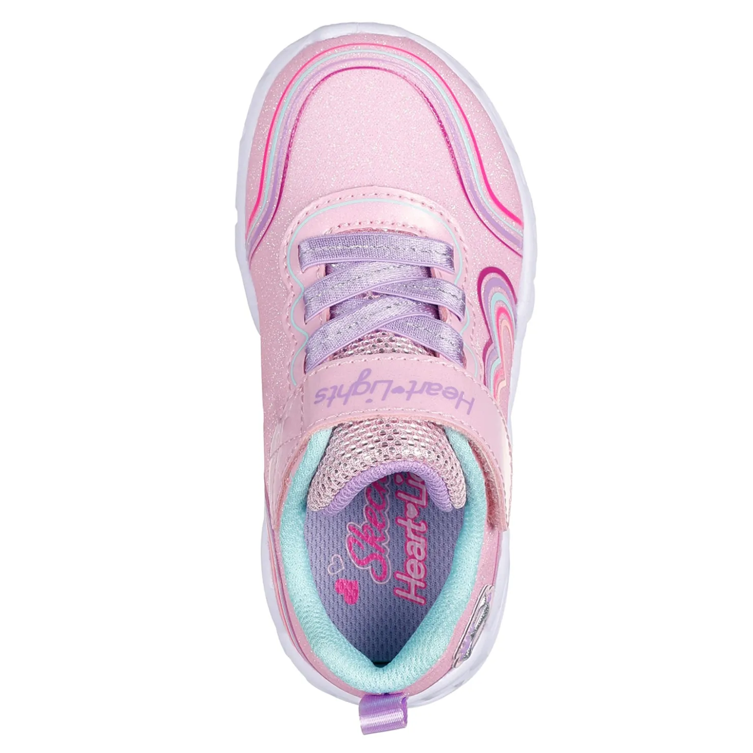 Sneakers & Athletic*Skechers Girl's , Heart Lights - Retro Hearts Sneaker - Toddler Lt Pink Multi