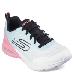 Big Kid (3.5-7)*Skechers Girl's , Microspec Max Plus - Echo Speed - Little Kid & Big Kid White Pink Blue