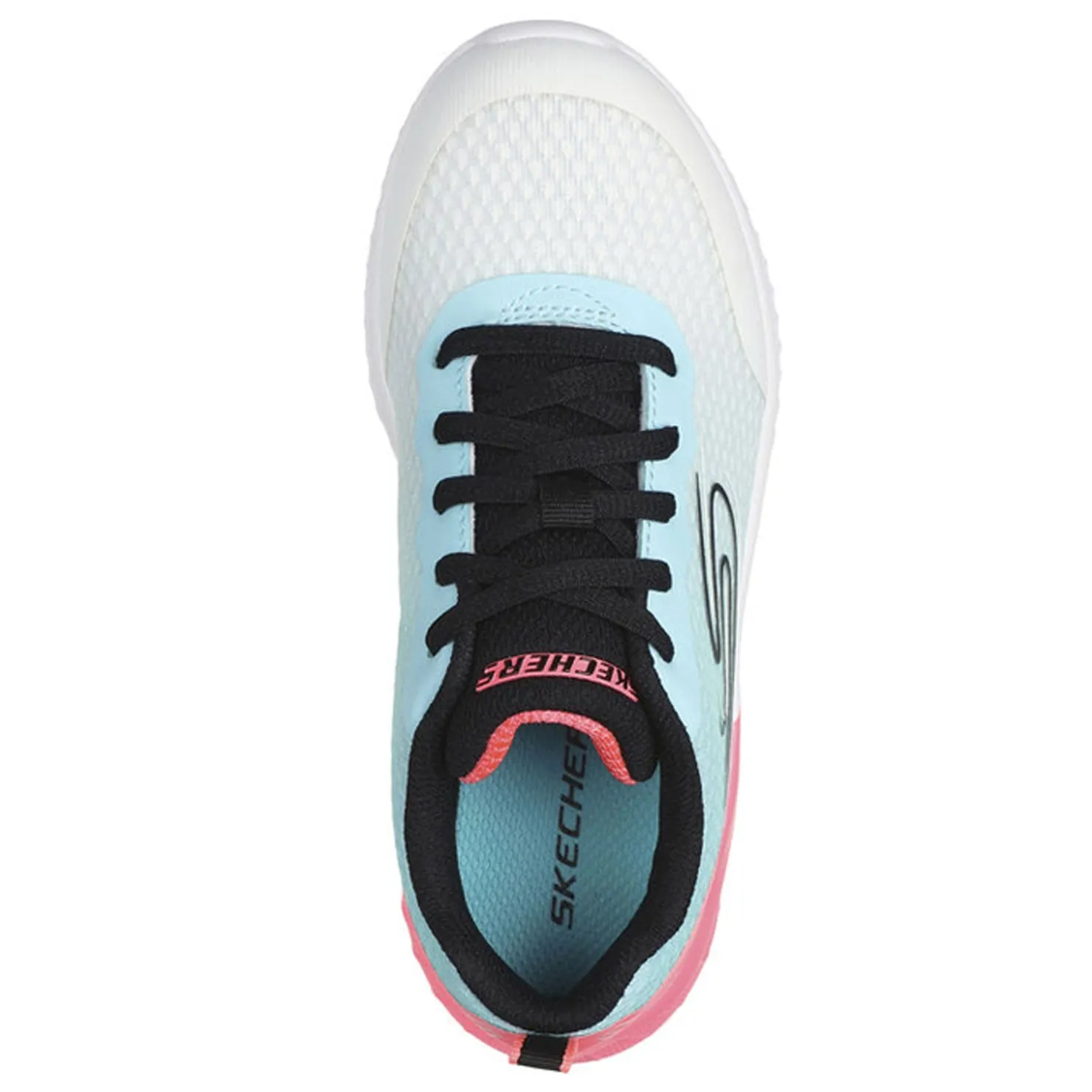 Big Kid (3.5-7)*Skechers Girl's , Microspec Max Plus - Echo Speed - Little Kid & Big Kid White Pink Blue