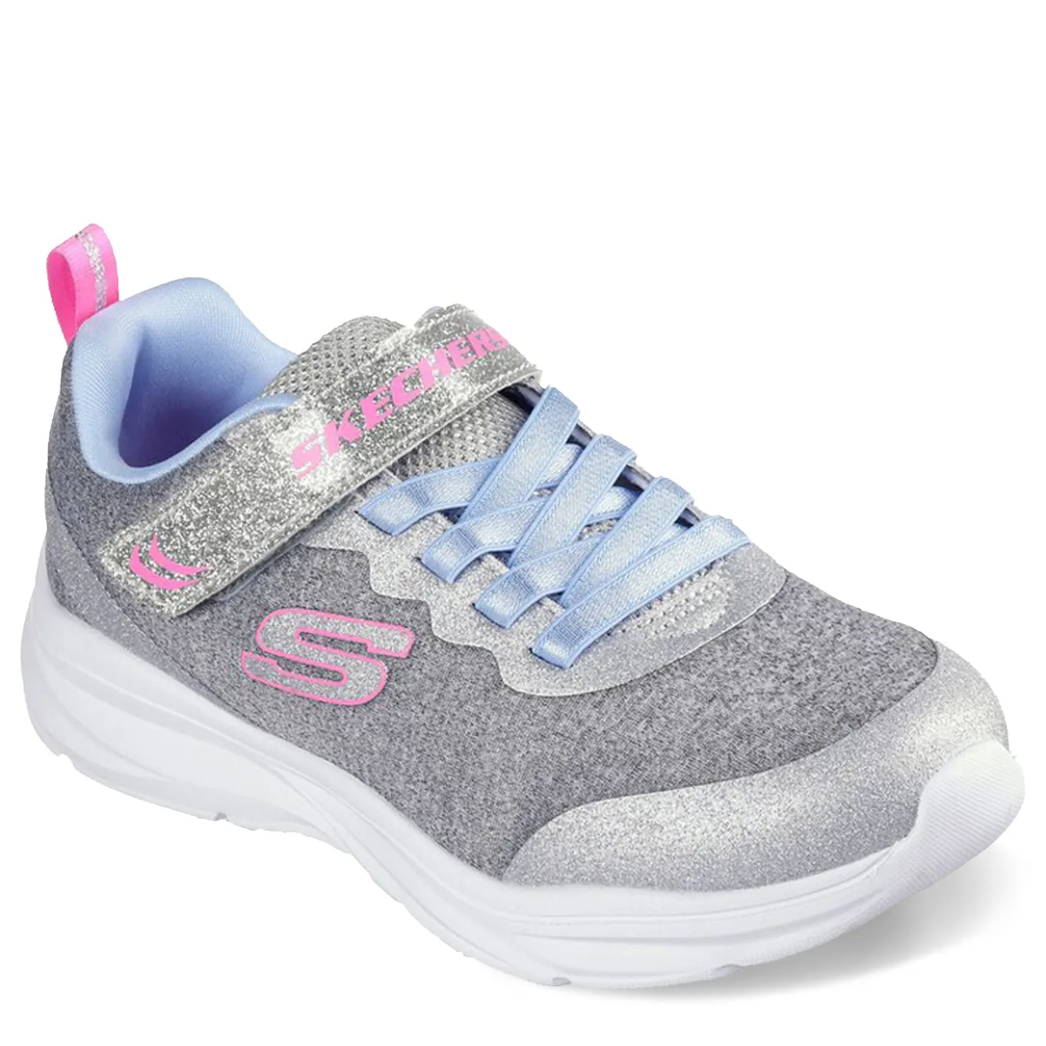 Sneakers & Athletic*Skechers Girl's , Power Jams - Everyday Bestie Sneaker - Wide Width - Little Kid Light Grey