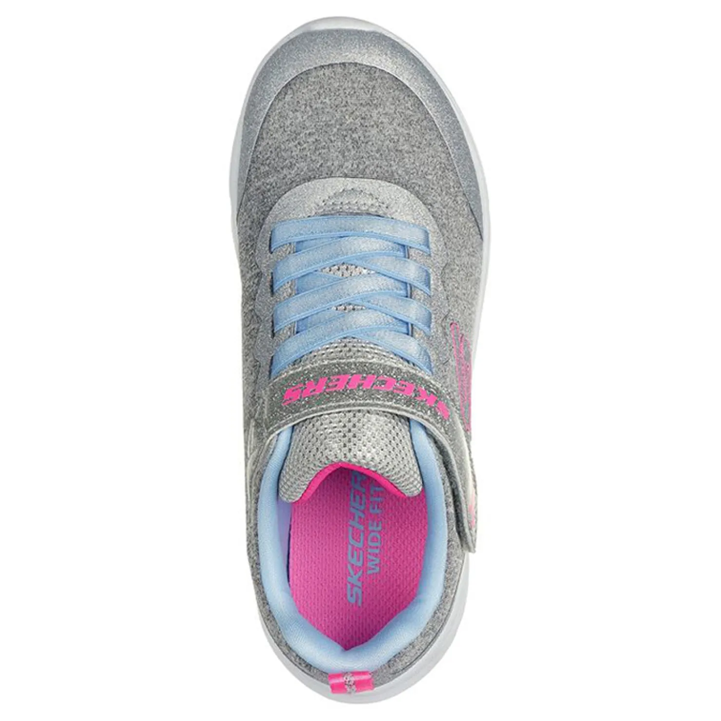 Sneakers & Athletic*Skechers Girl's , Power Jams - Everyday Bestie Sneaker - Wide Width - Little Kid Light Grey