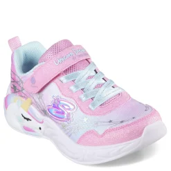 Little Kid (10.5-3)*Skechers Girl's , S-Lights: Unicorn Dreams - Wishful Magic Sneaker - Little Kid Pink/Turquoise
