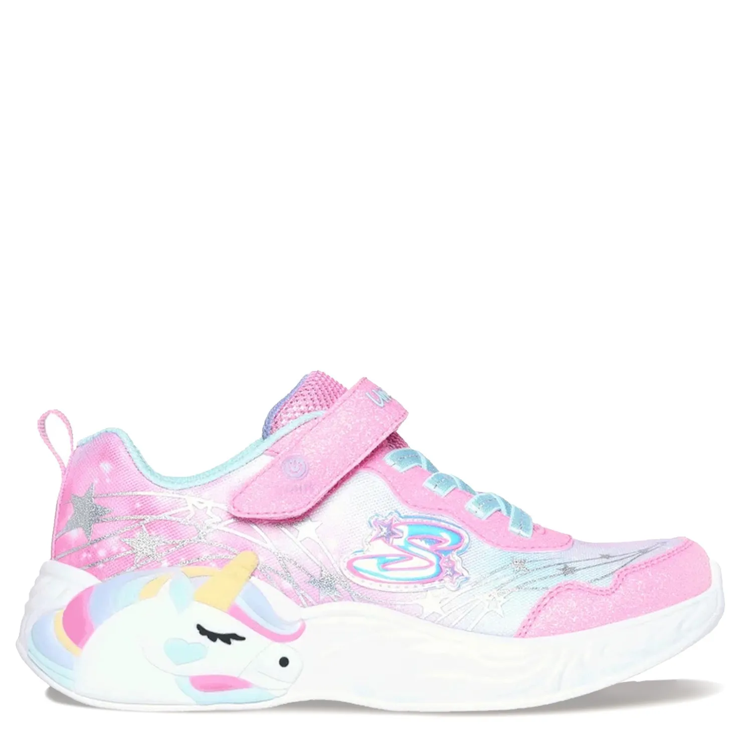 Sneakers & Athletic*Skechers Girl's , S-Lights: Unicorn Dreams - Wishful Magic Sneaker - Little Kid Pink/Turquoise