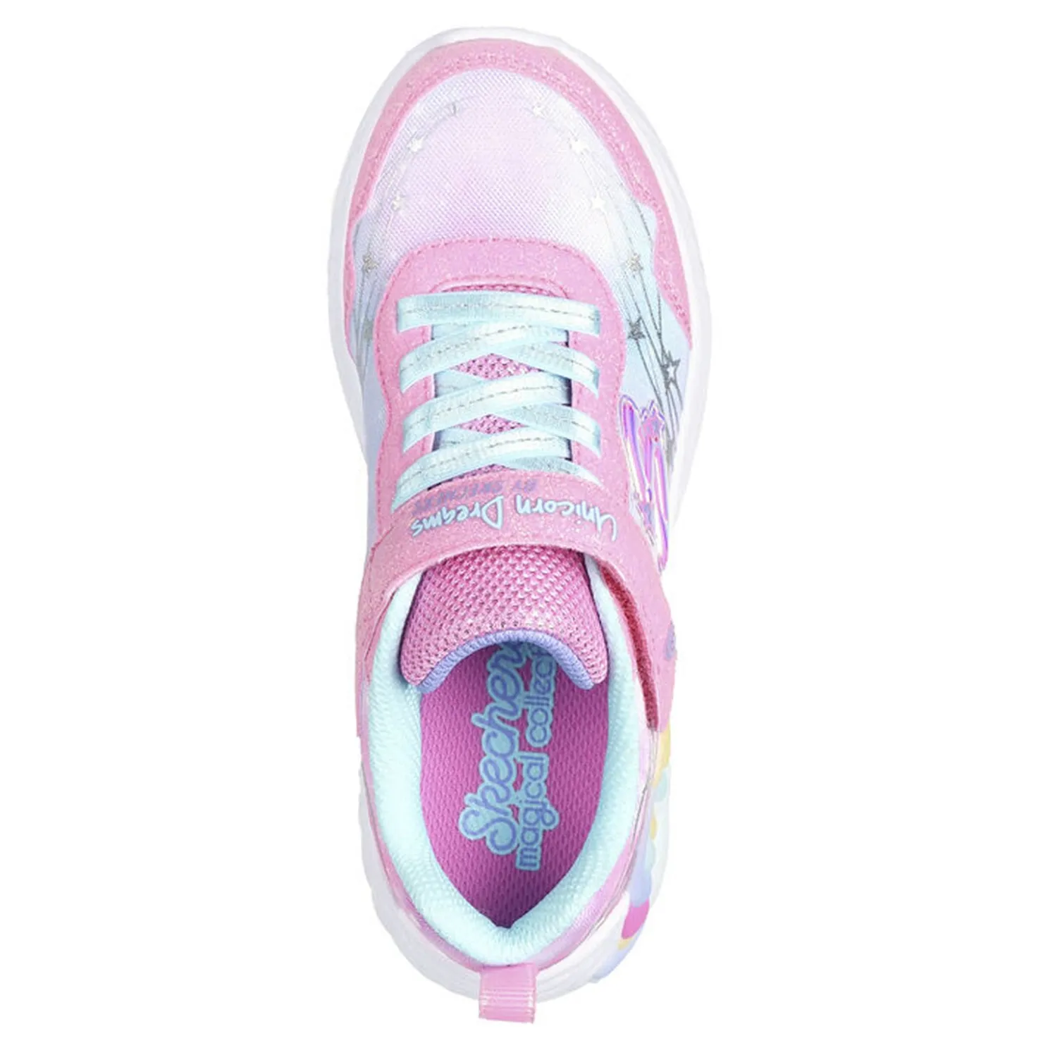 Sneakers & Athletic*Skechers Girl's , S-Lights: Unicorn Dreams - Wishful Magic Sneaker - Little Kid Pink/Turquoise