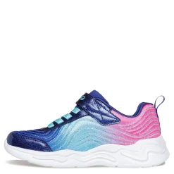 Little Kid (10.5-3)*Skechers Girl's , S-Lights: Wavy Beams - Ombre Express Sneaker - Little Kid Navy Multi
