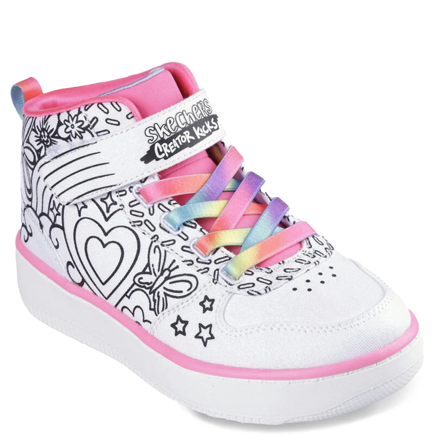 Little Kid (10.5-3)*Skechers Girl's , Sport Court 92 - Color Me Kicks Sneaker - Little Kid & Big Kid White Multi