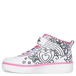 Little Kid (10.5-3)*Skechers Girl's , Sport Court 92 - Color Me Kicks Sneaker - Little Kid & Big Kid White Multi