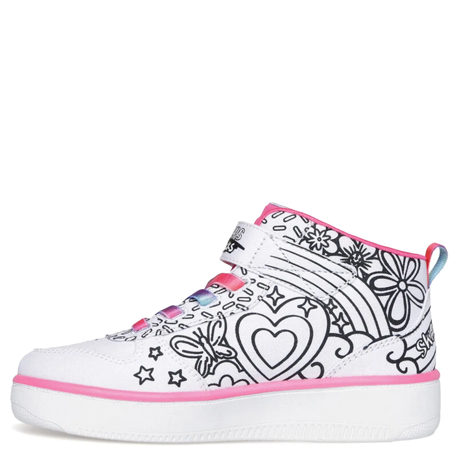 Little Kid (10.5-3)*Skechers Girl's , Sport Court 92 - Color Me Kicks Sneaker - Little Kid & Big Kid White Multi