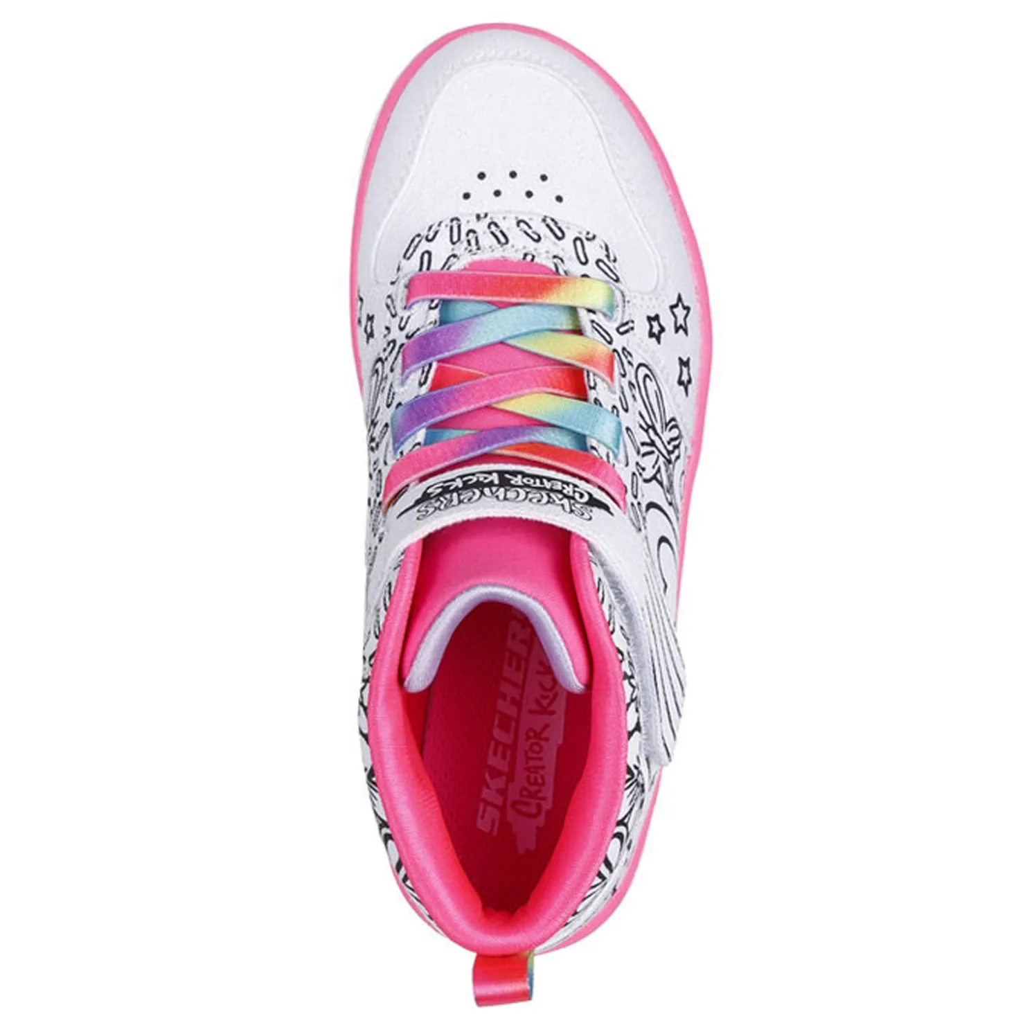 Little Kid (10.5-3)*Skechers Girl's , Sport Court 92 - Color Me Kicks Sneaker - Little Kid & Big Kid White Multi