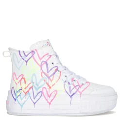 Big Kid (3.5-7)*Skechers Girl's Street, JGoldcrown: Hyperlift Sneaker - Little Kid & Big Kid White Multi Hearts