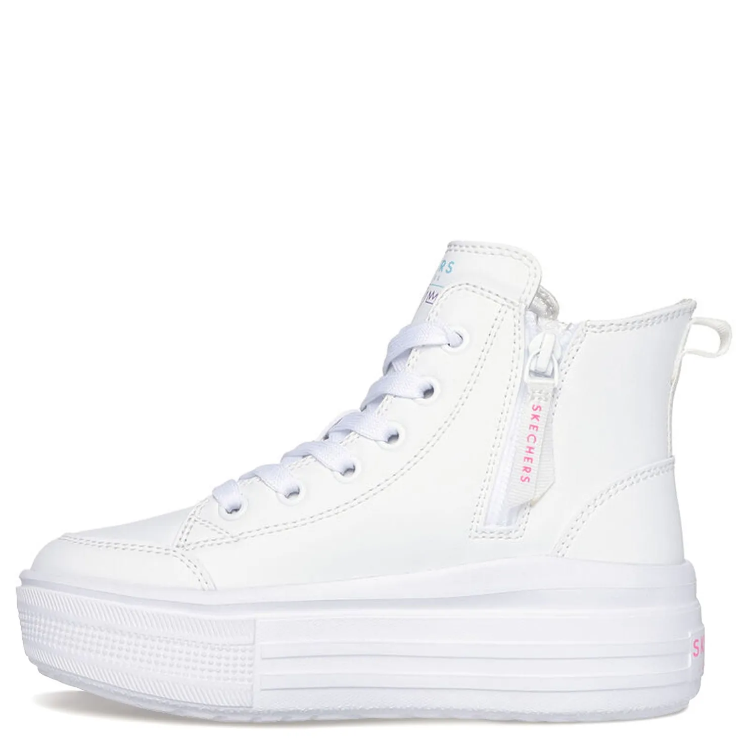 Sneakers & Athletic*Skechers Girl's Street, JGoldcrown: Hyperlift Sneaker - Little Kid & Big Kid White Multi Hearts