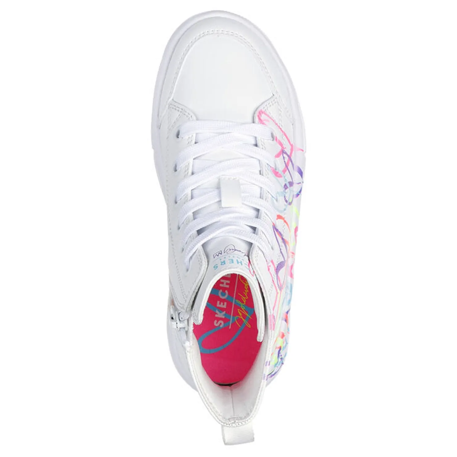 Sneakers & Athletic*Skechers Girl's Street, JGoldcrown: Hyperlift Sneaker - Little Kid & Big Kid White Multi Hearts