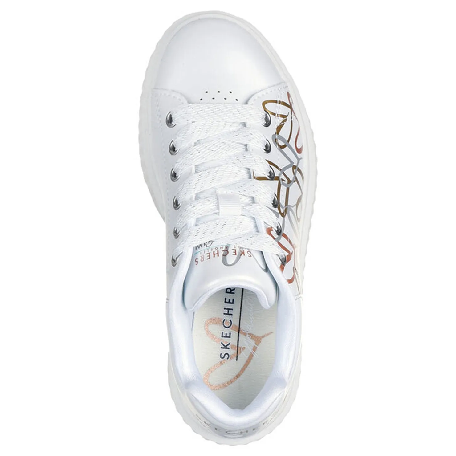 Sneakers & Athletic*Skechers Girl's Street, JGoldcrown: Hi Ridge Sneaker - Little Kid & Big Kid White/Gold