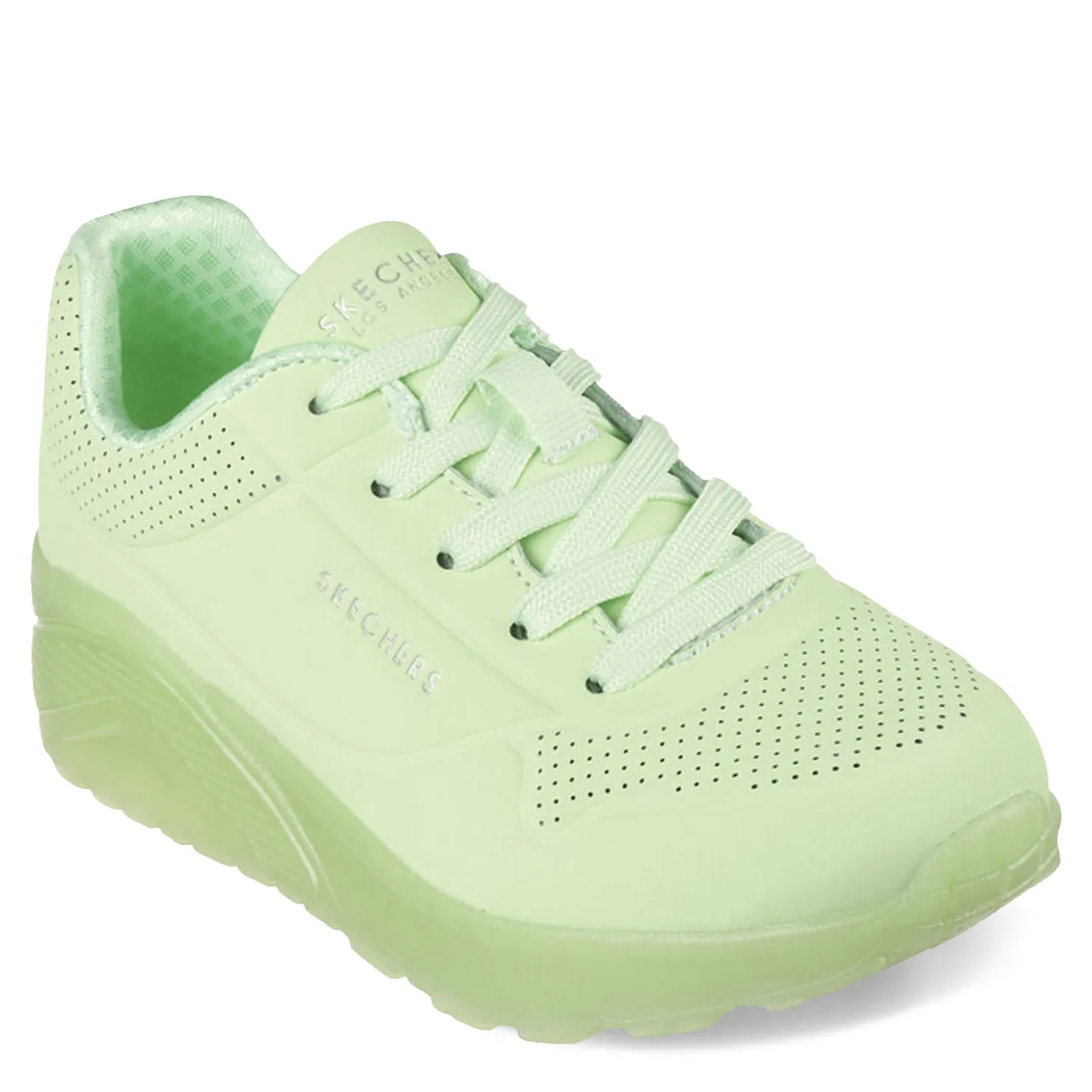 Sneakers & Athletic*Skechers Girl's Street, Uno Ice Sneaker - Little Kid Light Green
