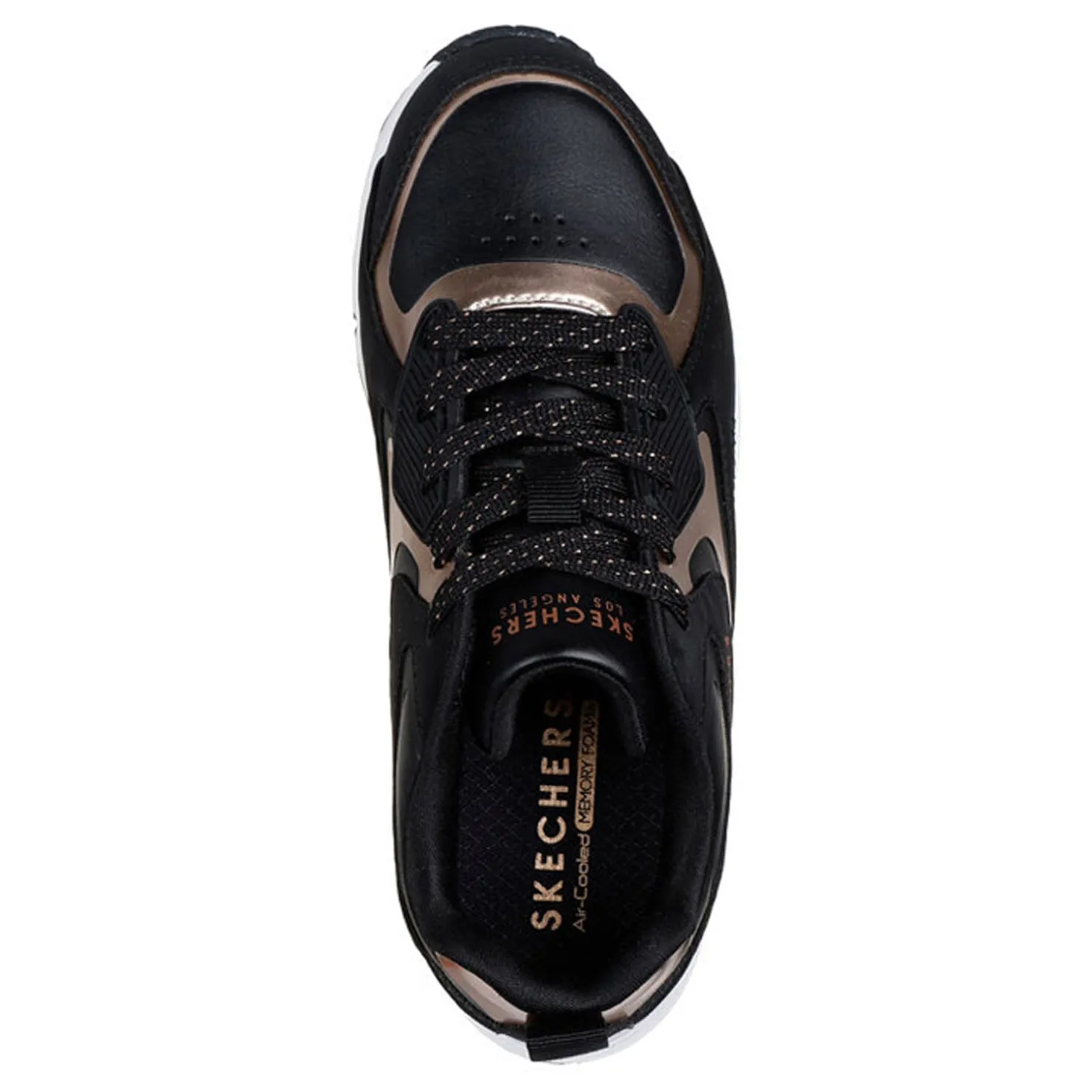 Sneakers & Athletic*Skechers Girl's Street, Uno Gen1 - Color Surge Sneaker – Little Kid & Big Kid Black/Rose Gold