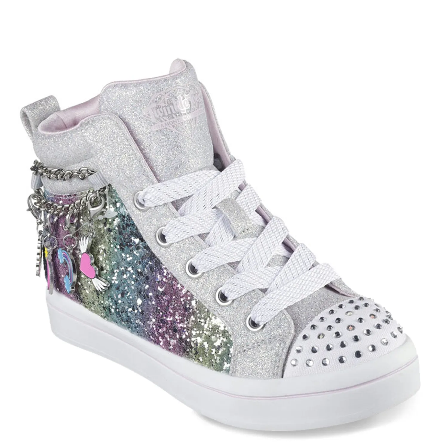 Sneakers & Athletic*Skechers Girl's , Twi-Lites - Charm Glitz Sneakers – Toddler Silver Multi