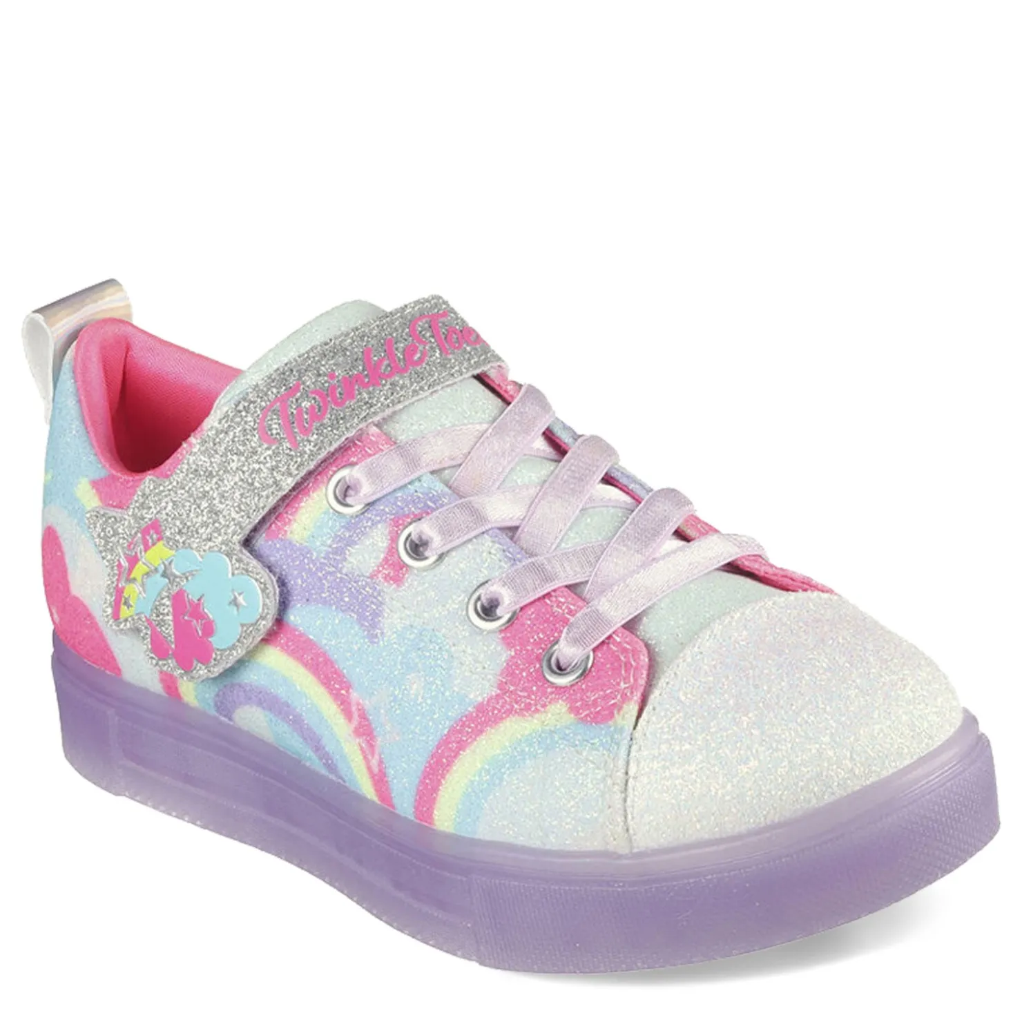 Sneakers & Athletic*Skechers Girl's , Twinkle Toes: Twinkle Sparks Ice 2.0 - Shimmering - Little Kid Multi Rainbow