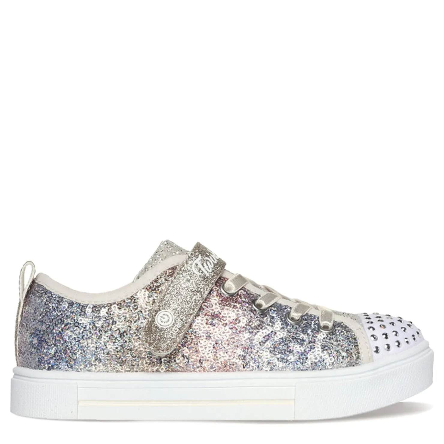 Sneakers & Athletic*Skechers Girl's , Twinkle Toes: Twinkle Sparks - Sequin Flash Sneaker - Little Kid Silver / Gold
