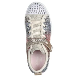 Sneakers & Athletic*Skechers Girl's , Twinkle Toes: Twinkle Sparks - Sequin Flash Sneaker - Little Kid Silver / Gold