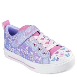 Sneakers & Athletic*Skechers Girl's , Twinkle Toes: Twinkle Sparks - Ombre Flutter Sneaker - Little Kid Lavender Multi