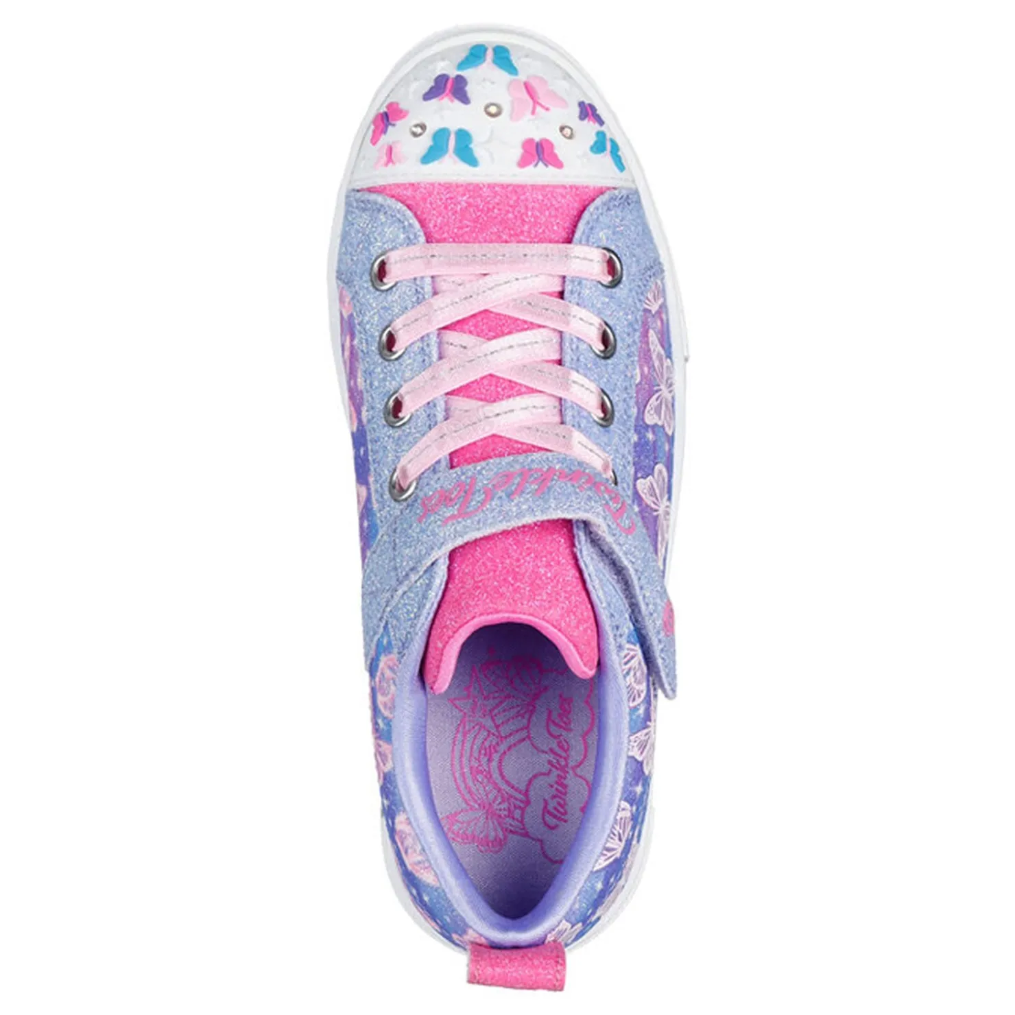Sneakers & Athletic*Skechers Girl's , Twinkle Toes: Twinkle Sparks - Ombre Flutter Sneaker - Little Kid Lavender Multi