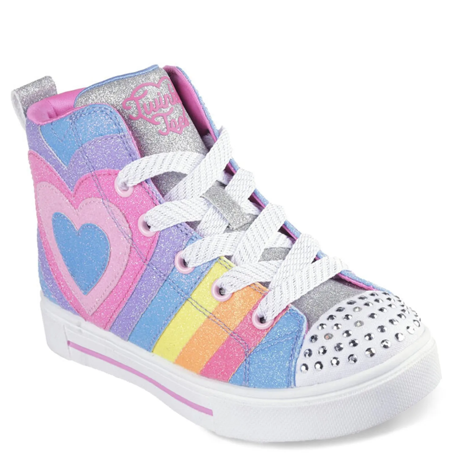 Little Kid (10.5-3)*Skechers Girl's , Twinkle Toes: Twinkle Sparks - Heart Pop Sneaker - Little Kid Multi