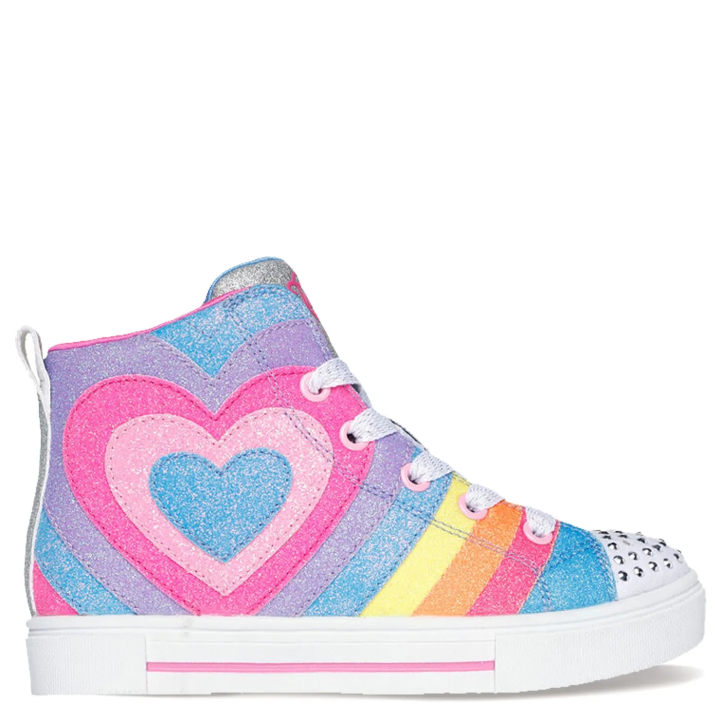 Little Kid (10.5-3)*Skechers Girl's , Twinkle Toes: Twinkle Sparks - Heart Pop Sneaker - Little Kid Multi