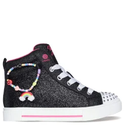 Sneakers & Athletic*Skechers Girl's , Twinkle Toes: Twinkle Sparks - Charm Bestie High Top Sneaker - Little Kid Black