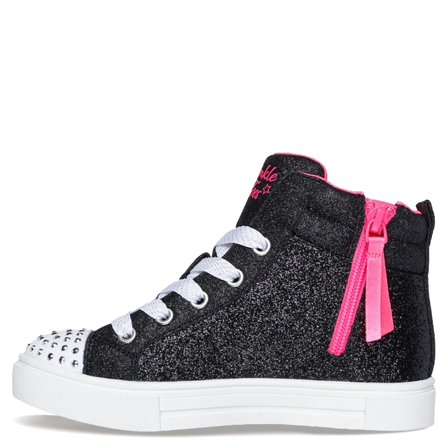 Little Kid (10.5-3)*Skechers Girl's , Twinkle Toes: Twinkle Sparks - Charm Bestie High Top Sneaker - Little Kid Black