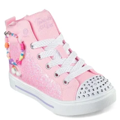 Little Kid (10.5-3)*Skechers Girl's , Twinkle Toes: Twinkle Sparks - Charm Bestie High Top Sneaker - Little Kid Pink