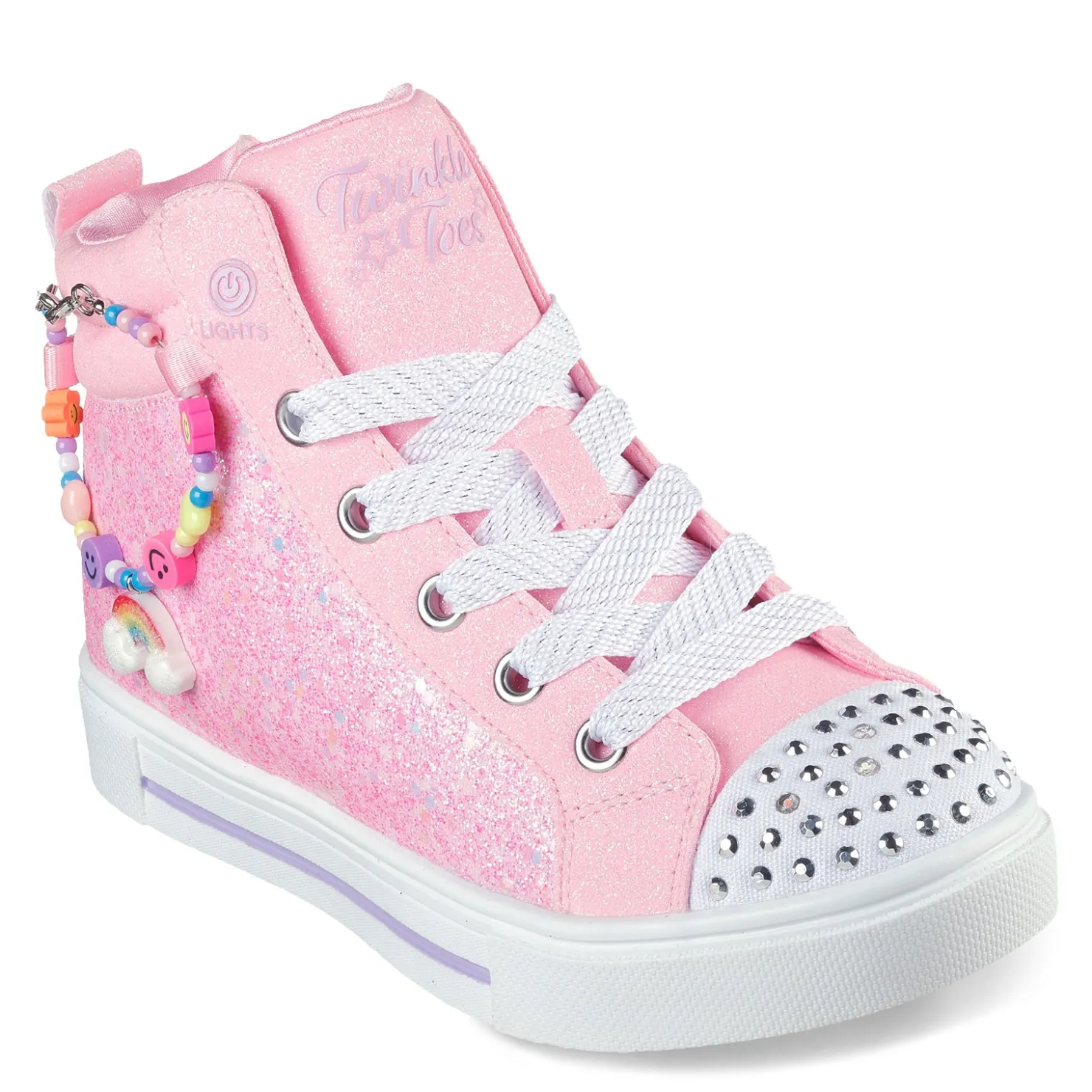 Sneakers & Athletic*Skechers Girl's , Twinkle Toes: Twinkle Sparks - Charm Bestie High Top Sneaker - Little Kid Pink