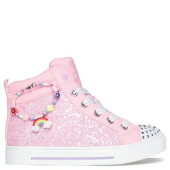 Little Kid (10.5-3)*Skechers Girl's , Twinkle Toes: Twinkle Sparks - Charm Bestie High Top Sneaker - Little Kid Pink