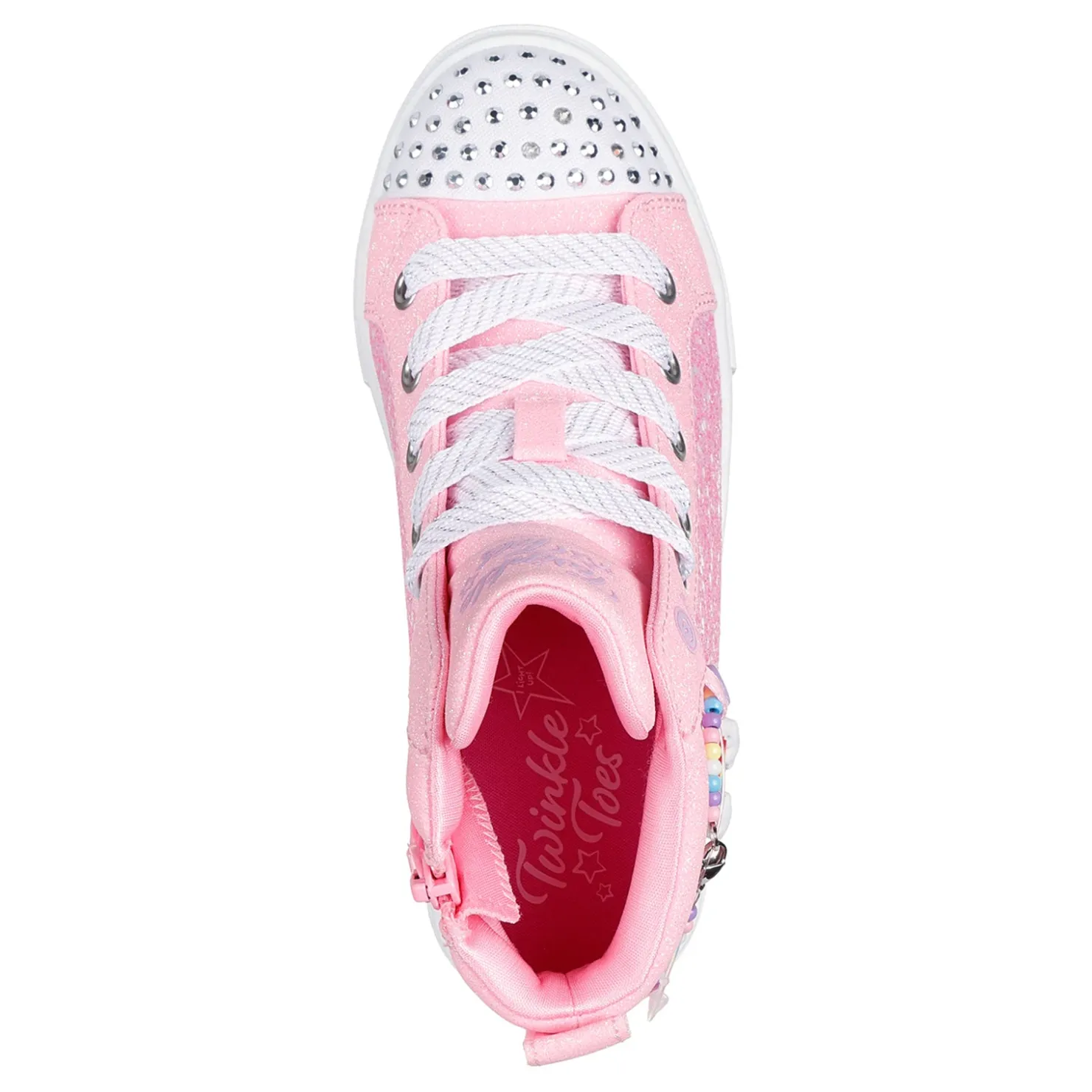 Sneakers & Athletic*Skechers Girl's , Twinkle Toes: Twinkle Sparks - Charm Bestie High Top Sneaker - Little Kid Pink