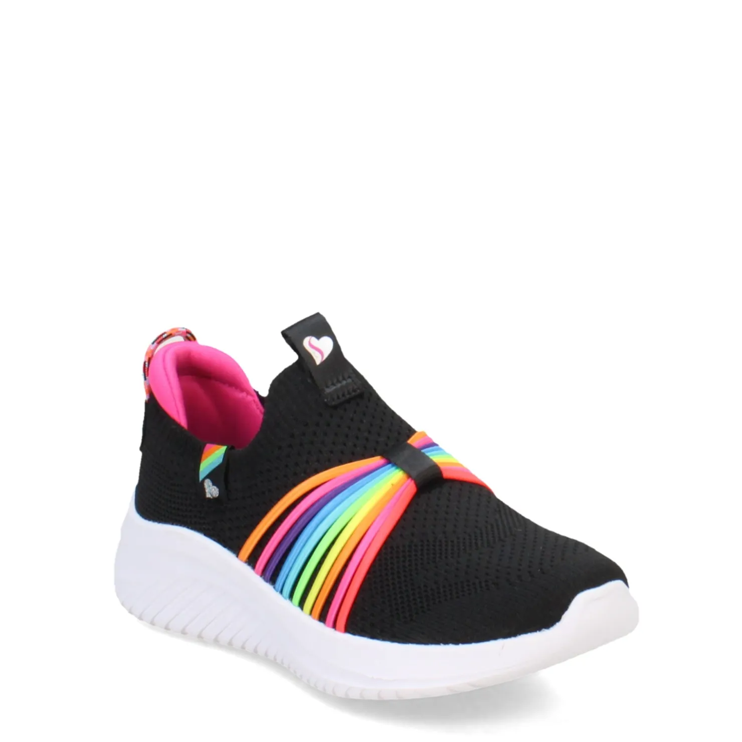 Slip On Shoes*Skechers Girl's , Ultra Flex 3.0 - Rainbow Speed Sneaker – Little Kid Black Multi