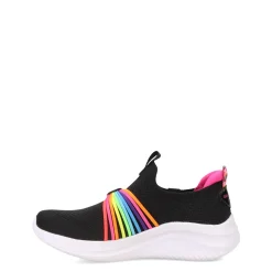 Slip On Shoes*Skechers Girl's , Ultra Flex 3.0 - Rainbow Speed Sneaker – Little Kid Black Multi