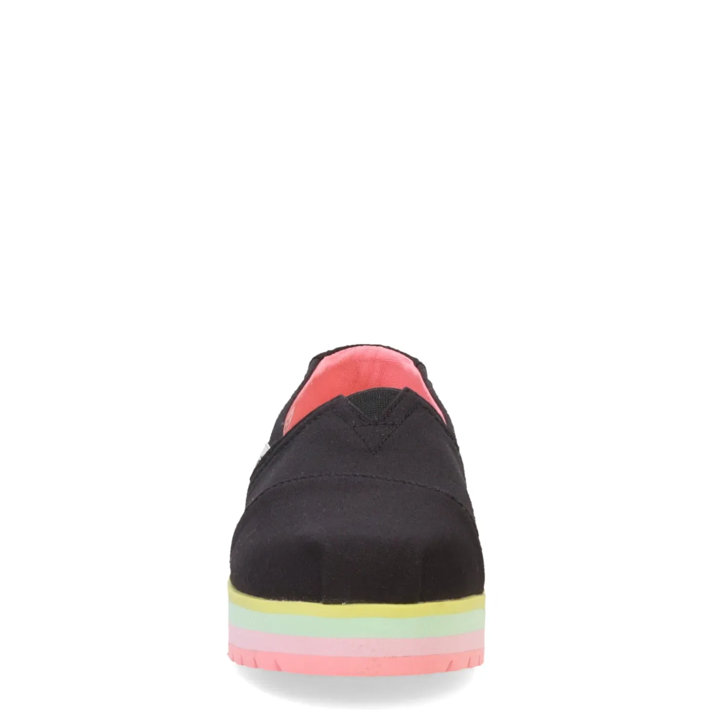 Big Kid (3.5-7)*TOMS Girl's , Alpargata Platform Slip-On - Little Kid & Big Kid Black Pastel Multi