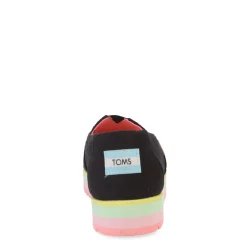 Big Kid (3.5-7)*TOMS Girl's , Alpargata Platform Slip-On - Little Kid & Big Kid Black Pastel Multi