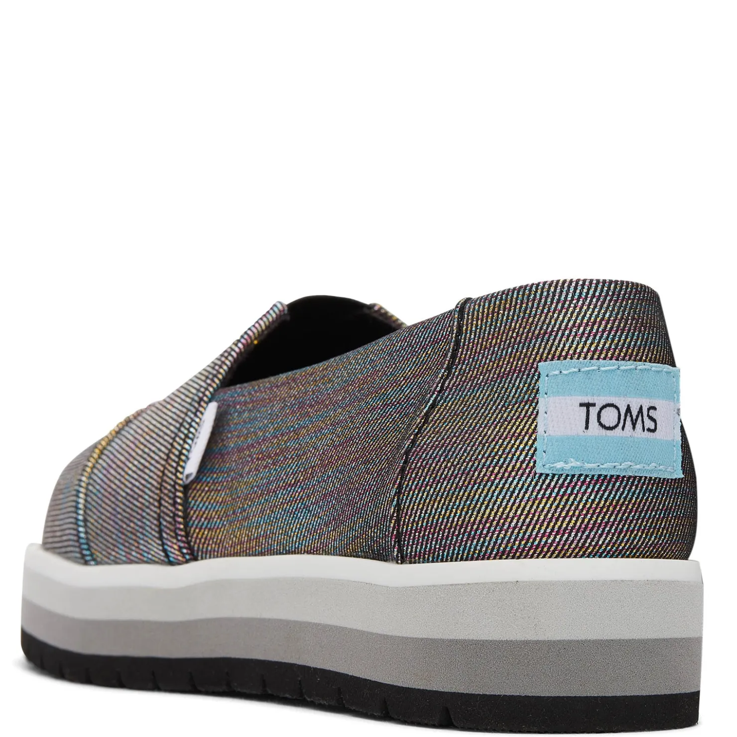 Big Kid (3.5-7)*TOMS Girl's , Alpargata Platform Slip-On - Little Kid & Big Kid Black Glimmer
